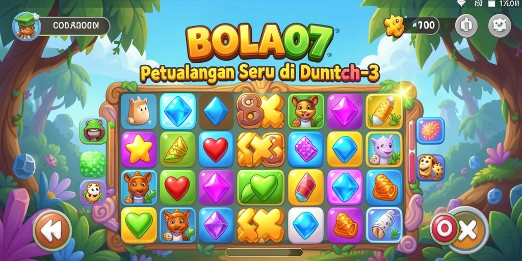 Gameplay seru BOLA07 dengan berbagai tantangan Match-3.