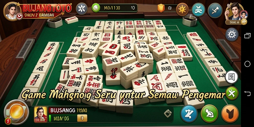 Tampilan gameplay seru dari BUJANGTOTO dengan ubin Mahjong.