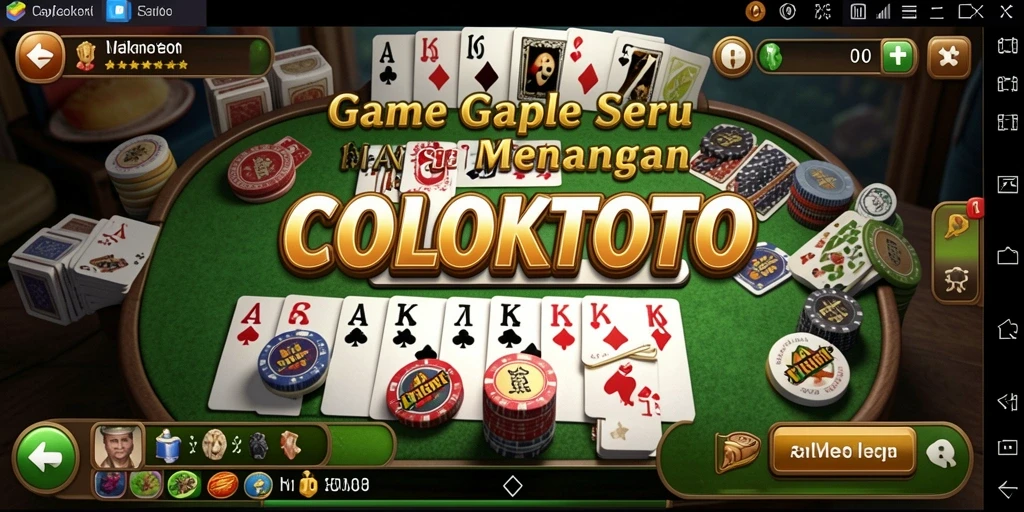 Screenshot gameplay COLOKTOTO menunjukkan suasana seru bermain Gaple.