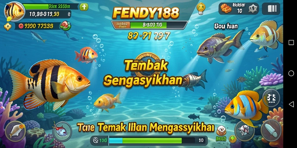Tampilan gameplay FENDY188 yang menarik saat menembak ikan.