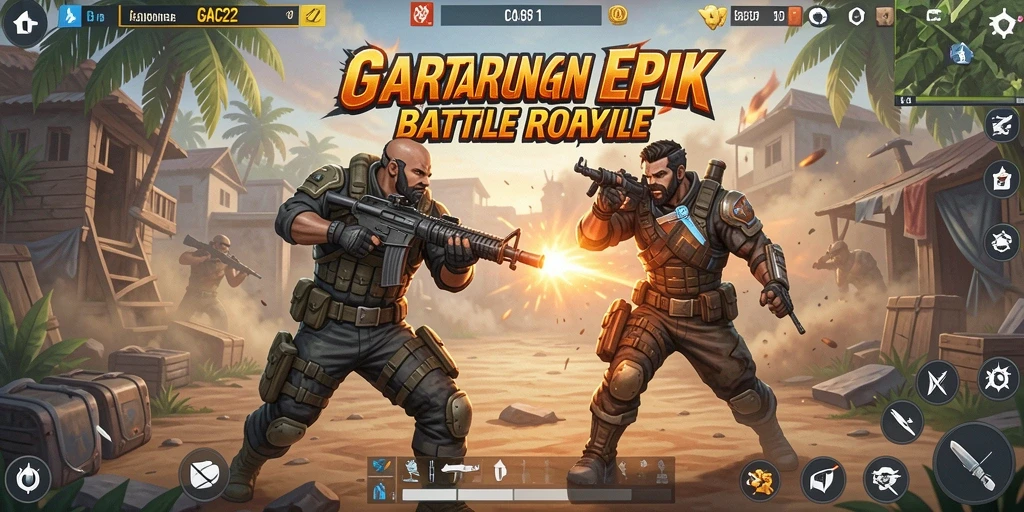 Tampilan seru GACOR22 dengan aksi Battle Royale yang intens.
