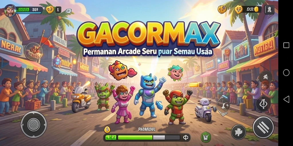 Tangkapan layar utama GACORMAX menunjukkan aksi gameplay yang menarik dan penuh warna.