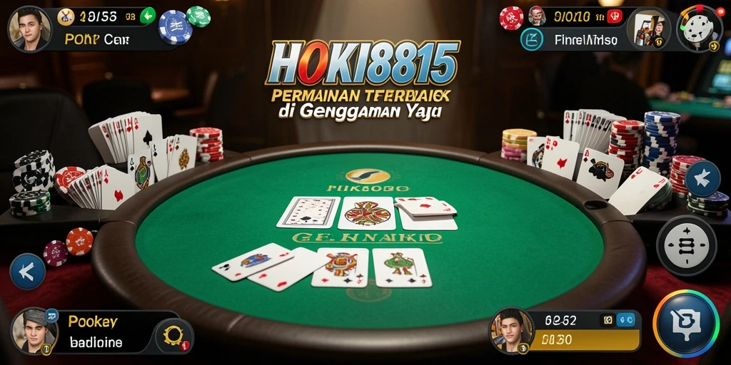 Screenshot gameplay poker HOKI8815 yang mendebarkan dan interaktif.
