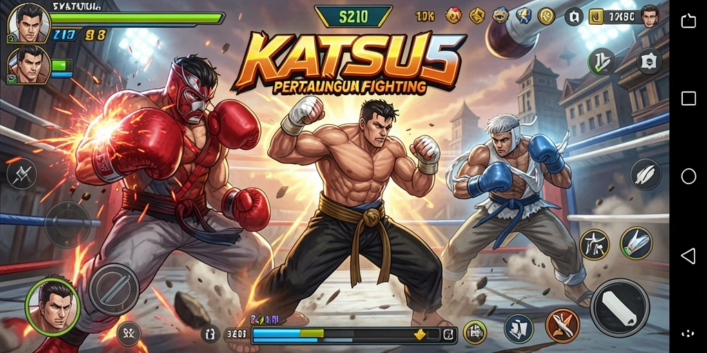 Tampilan gameplay KATSU5 yang menegangkan dan dinamis.