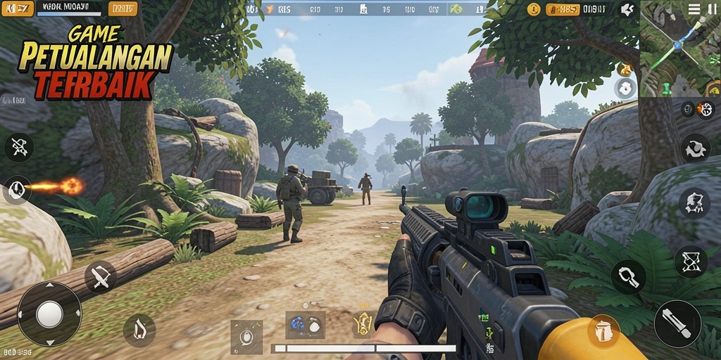 Gameplay KO857 menampilkan aksi seru di medan perang FPS.
