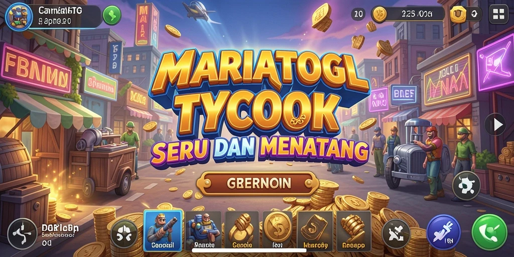 Screenshot utama MARIATOGL menampilkan aktivitas seru dalam permainan Tycoon.