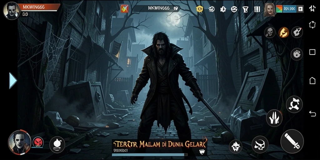 Screenshot dari gameplay MKWIN666 yang penuh dengan ketegangan dan kegelapan.