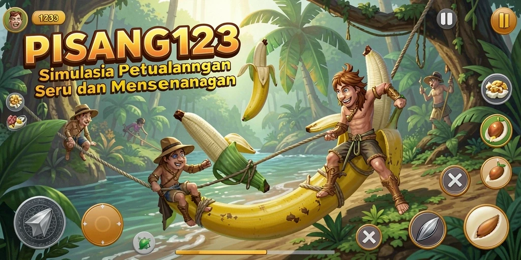 Tampilan gameplay PISANG123 yang penuh aksi dan interaksi.