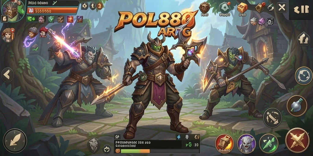 Screenshot gameplay POL88 menampilkan pertarungan epik dan karakter yang menarik.