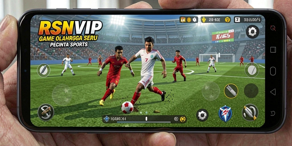Screenshot utama RSNVIP menampilkan suasana pertandingan olahraga yang seru.