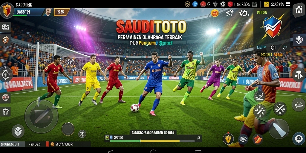 Screenshot utama SAUDITOTO menampilkan aksi seru dalam permainan olahraga.