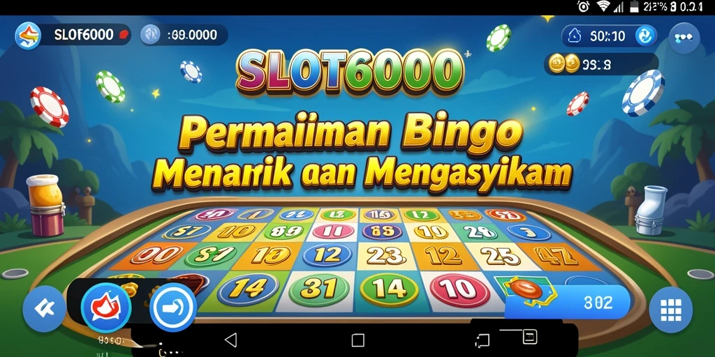 Tampilan utama gameplay SLOT6000 dengan papan Bingo yang mendebarkan.