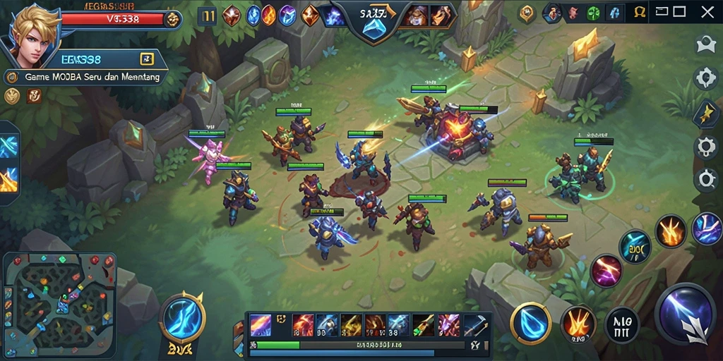 Tampilan gameplay seru dari VEGAS338 dalam pertempuran MOBA.