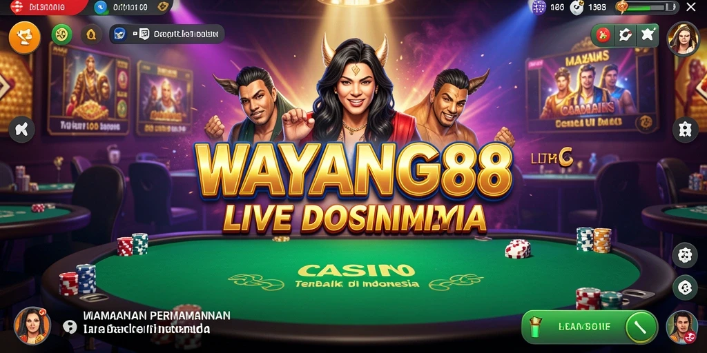 Screenshot utama WAYANG88 menampilkan dealer profesional dalam permainan Live Casino.